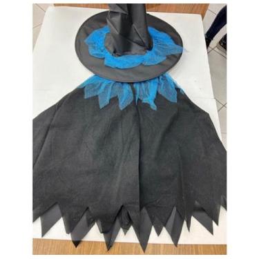 Imagem de Kit Chapéu Bruxa Com Capa Infantil Halloween Festa Fantasia - bijoprat