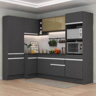 Imagem de Armário De Cozinha Completa De Canto Preto/branco - MULTIMOVEIS