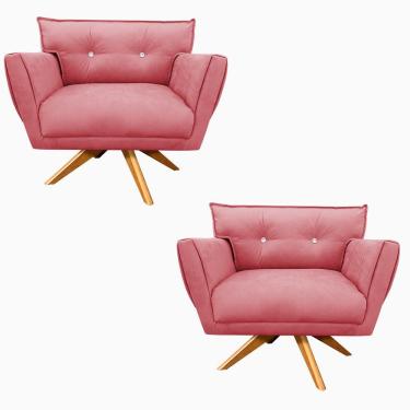 Imagem de Kit 02 Poltronas Giratória Anitta Strass Base