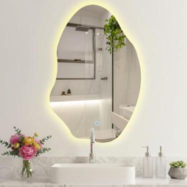 Imagem de Espelho Orgânico LED Touch 90x60cm Elegante Moderno MR-BH003 Alira Hom
