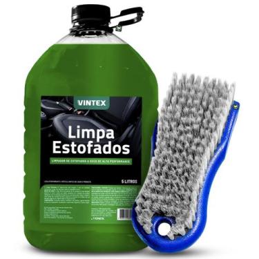 Imagem de Kit Limpa Estofados Banco Sofá Tapete A Seco 5L + Escova Limpeza Cerda