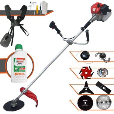 Imagem de Roçadeira Anmax Cg520p 52cc + 6 Facas + Escova + Óleo Stihl