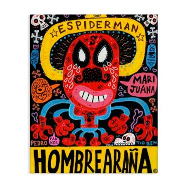 Imagem de Stupell Industries Arte de parede icônica com colagem de personagens de super-heróis, design de Jorge R. Gutierrez, 76 x 61 cm