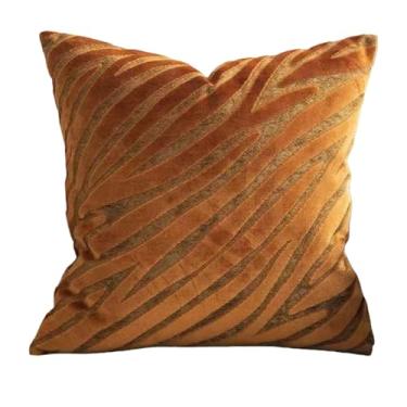 Imagem de lomysoali Capa de almofada jacquard de luxo com listras geométricas e dupla face, capas de almofada decorativas de veludo esculpido moderno para sofá, quarto, sala de estar, cadeira, escritório, carro