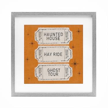 Imagem de Stupell Industries Impressão emoldurada cinza Wee Bit Wicked Tickets sob vidro, design de Veronique Charron, 40 x 40 cm