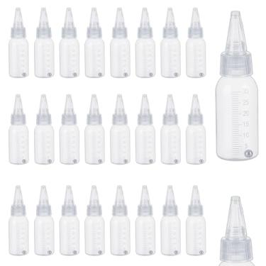 Imagem de NBEADS 24 frascos de tinta para aerógrafo, recipientes de tinta de plástico de 30 ml com frascos de armazenamento de tinta esférica para acessórios de pintura de artesanato, 3,14 x 3,98 polegadas