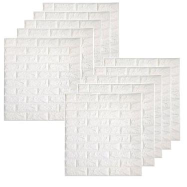 Imagem de Placa Adesiva 3D Tijolinho Marmorizado Kit 10 uni Autocolante Papel de