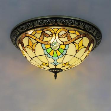 Imagem de Luminária de parede retrô americana com LED, estilo europeu de luxo, para sala de estar, restaurante, quarto, escritório, casa de campo, hotel, café, bar, corredor, escada, em vidro colorido