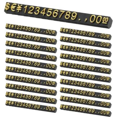 Imagem de PATIKIL Conjunto de 20 cubos de exibição de preços, suporte ajustável para etiqueta de preço removível, número de letras, kit de bloco de dólar para sinalização de exibição de lojas de varejo de joias