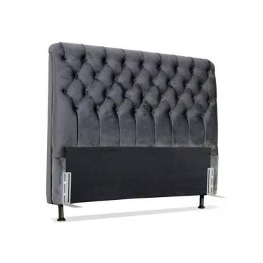 Imagem de Cabeceira De Cama Box Casal 138cm Pádua Veludo Cinza