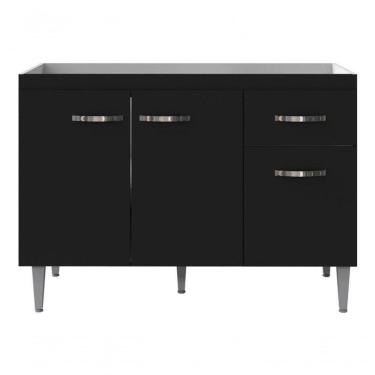Imagem de Balcão Gabinete Gabriela 120cm Preto Cor Preto