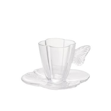 Imagem de Conjunto com 4 Xícaras e Pires para Chá Wolff Butterfly – 180ml Transparente