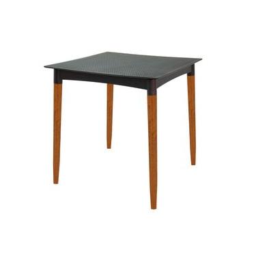 Imagem de Mesa Tramontina Laura Rattan 70 cm Polipropileno Preto Pernas Madeira