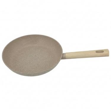Imagem de Frigideira Indução Antiaderente Cabo de Madeira Linha Marble 24cm