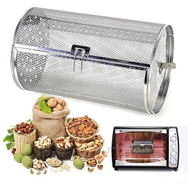 Imagem de LinaLife 12 x 23 cm aço inoxidável assadeira assadeira tambor seco grão de café cesta de forno churrasqueira kit gaiola