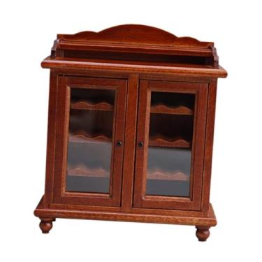 Imagem de menolana Armário/expositor de vinhos em miniatura na escala 1:12, em madeira, para casa de bonecas, ideal para fotos e dioramas.