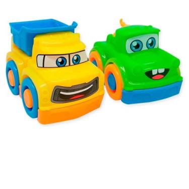 Imagem de Kit 2 Carrinhos Monta Desmonta p/Bebês Brinquedo Infantil