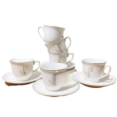 Imagem de Xicaras Com Pires Porcelana Branca Xicara De Cafe De (X103 (90mL))