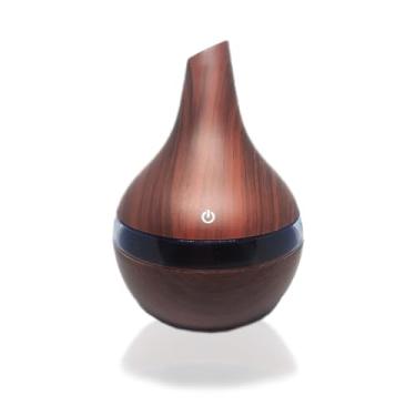 Imagem de Umidificador Ultrassônico LED com 7 Cores, Design Moderno em Madeira, USB, 200ml, Difusor Aromatizador para Casa e Escritório, 16x10x10cm, com Cabo USB e Refil Extra