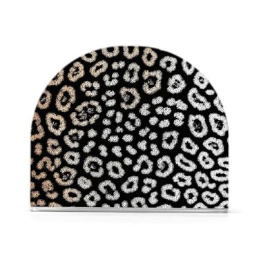 Imagem de Qilmy Porta-guardanapos de acrílico boho leopardo, suporte de lenços de mesa independente, dispensador de papel de coquetel para cozinha, jantar, restaurante, bar, decoração, 1 pacote