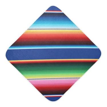 Imagem de JUZIHAI Cobertor mexicano Serape Toalha com capuz listrada para bebê infantil, toalha de banho de algodão recém-nascido, envoltório absorvente macio, 76 x 76 centímetros