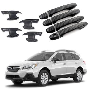 Imagem de K LAKEY Protetor de maçaneta de porta para Subaru Outback 2021-2024, ajuste personalizado, resistente a arranhões, 12 pacotes com acabamento protetor de maçaneta de porta, adequado para acessórios
