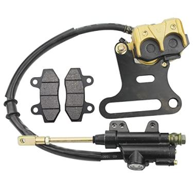 Imagem de GOOFIT Conjunto de cilindro mestre de freio hidráulico traseiro com pastilhas de freio de substituição para quadriciclo de 70cc 110cc 125cc 150cc ATV Quad Pit Bike Go Kart Dirt Bike