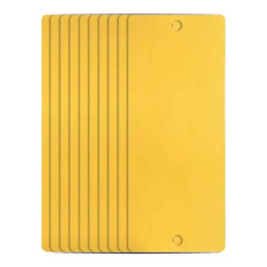 Imagem de DTGN Etiquetas em branco de alumínio de 50 x 22 x 0,25 mm (CxLxT) - Pacote com 10 - Bom para cartões DIY com gravação a laser - Etiquetas em branco retangulares pintadas com 2 furos - Ouro