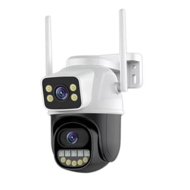 Imagem de ANJ.GG Câmera de Segurança Interna/Externa, Estilo Domo, 1080p/720p, Rastreamento Automático, Monitoramento Residencial, S30-branco com preto, Wi-Fi/Com fio, Áudio 2 Vias, AC/DC