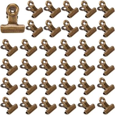 Imagem de CRASPIRE 35 peças de clipes de bronze para buldogue vintage, clipes de dobradiça, quadro de cortiça, fotos penduradas, organizador de bilhetes de papel, para sacos de comida, fotos, artesanato, arte