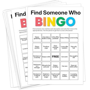 Imagem de Sahjzk Office Bingo Cards, 25 Unique Randomized 5x7 Sheets, Get to Know You Bingo Game for Adults, Ice Breaker Office Party Games, Team Building Games for Work, High Replay Value - B003