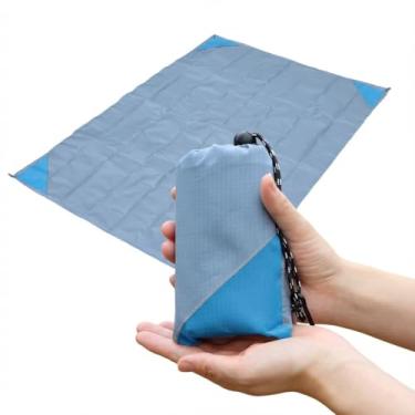 Imagem de Orga'Neat Cobertor de piquenique de bolso, lona de acampamento leve à prova de areia, 139 cm x 99 cm, dobrável e cabe em bolsa pequena, resistente à água, lavável, secagem rápida, tapete de praia