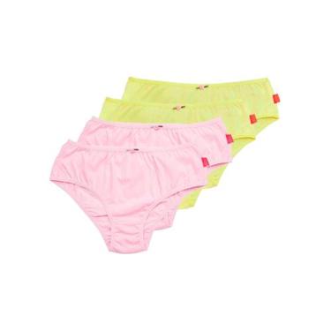 Imagem de Kit com 4 Calcinhas Infantil Sanny 222962, Rosa, 8