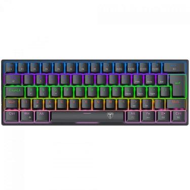 Imagem de Teclado Mecânico Gamer T-Dagger Arena Pro, Rainbow, Wireless/Bluetooth, Switch Brown, 60%, ABNT2, P-Unissex