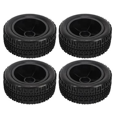 Imagem de HUIOP Pneus RC Escala 1/16, Fácil Instalação Com Melhor Aderência, Longa Vida útil, Direção Estável para Carro de Controle Remoto 1/16 AXI31594 2BL, Feito de Borracha e Plástico,