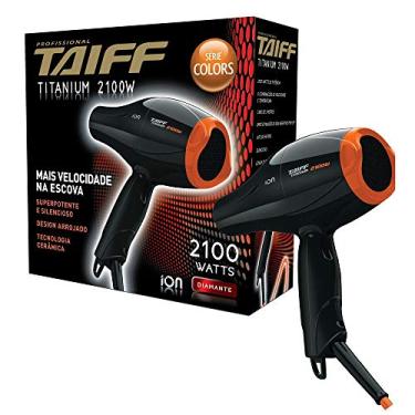 Imagem de Secador de Cabelo Taiff Titanium Colors ION 2100W 127V Profissional Preto/Laranja
