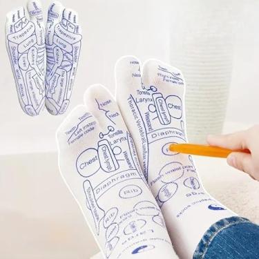 Imagem de Meias de massagem para aliviar pés cansados, meias de massagem para pés de acupressão, meias de reflexologia para pés, ferramenta de massagem de ponto de acupuntura (estilo feminino)