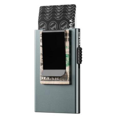 Imagem de Carteira VULKIT Minimalist Slim Metal RFID Space Grey