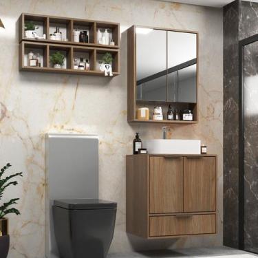 Imagem de Conjunto Gabinete para Banheiro Modular Prime Yescasa 603 60CM 100% MD