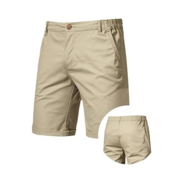 Imagem de Bermudas Cargo Masculinas De Verão Em Cor Sólida, Casuais, De Algodão,