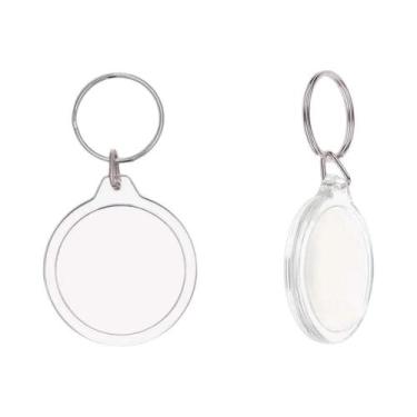 Imagem de Chaveiro De Acrílico Transparente Em Forma De Coração DIY Porta-Fotos 