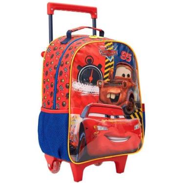 Imagem de Mochila De Rodinhas 14' Carros Vermelha Meninos - Xeryus