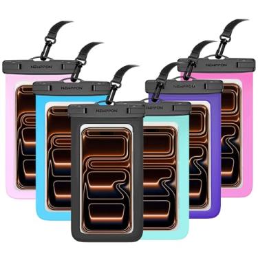 Imagem de Pacote com 6 bolsas para celular à prova d'água de 21,6 cm – Bolsa seca subaquática – Capa protetora transparente à prova d'água para iPhone 17 16 15 Pro Max Air Plus Samsung Galaxy S25 S24 Ultra Note