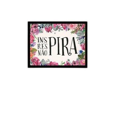 Imagem de Quadro Inspira, Respira, Não Pira 24X18 Com Vidro - Preta