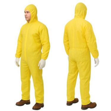 Imagem de Macacão De Proteção Química Amarelo Impermeável Com Capuz - Ympulse, M