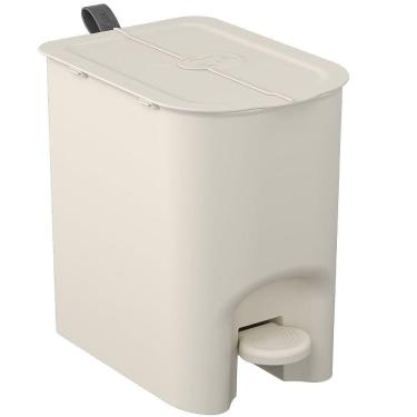 Imagem de Lixeira Borboleta com Pedal 6 Litros Light Gray com Alça 10660-0468 Coza Lixeira Borboleta C- Pe