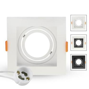 Imagem de Spot Recuado Embutir Led Mr16 Gu10 Quadrado Luminária Teto Sala Quarto