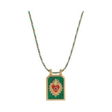 Imagem de Colar Feminino Moderno Com Pingente De Coração, Cordão Colorido Artesa