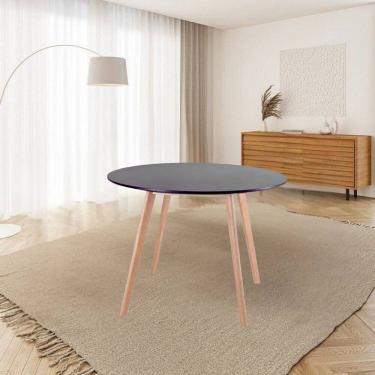 Imagem de Mesa de Jantar Wood 90cm Madeira Mdf Tx Redonda Preto