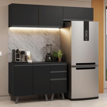Imagem de Armário De Cozinha Compacta 200 Cm Preto Nice Madesa 06 Xa Preto